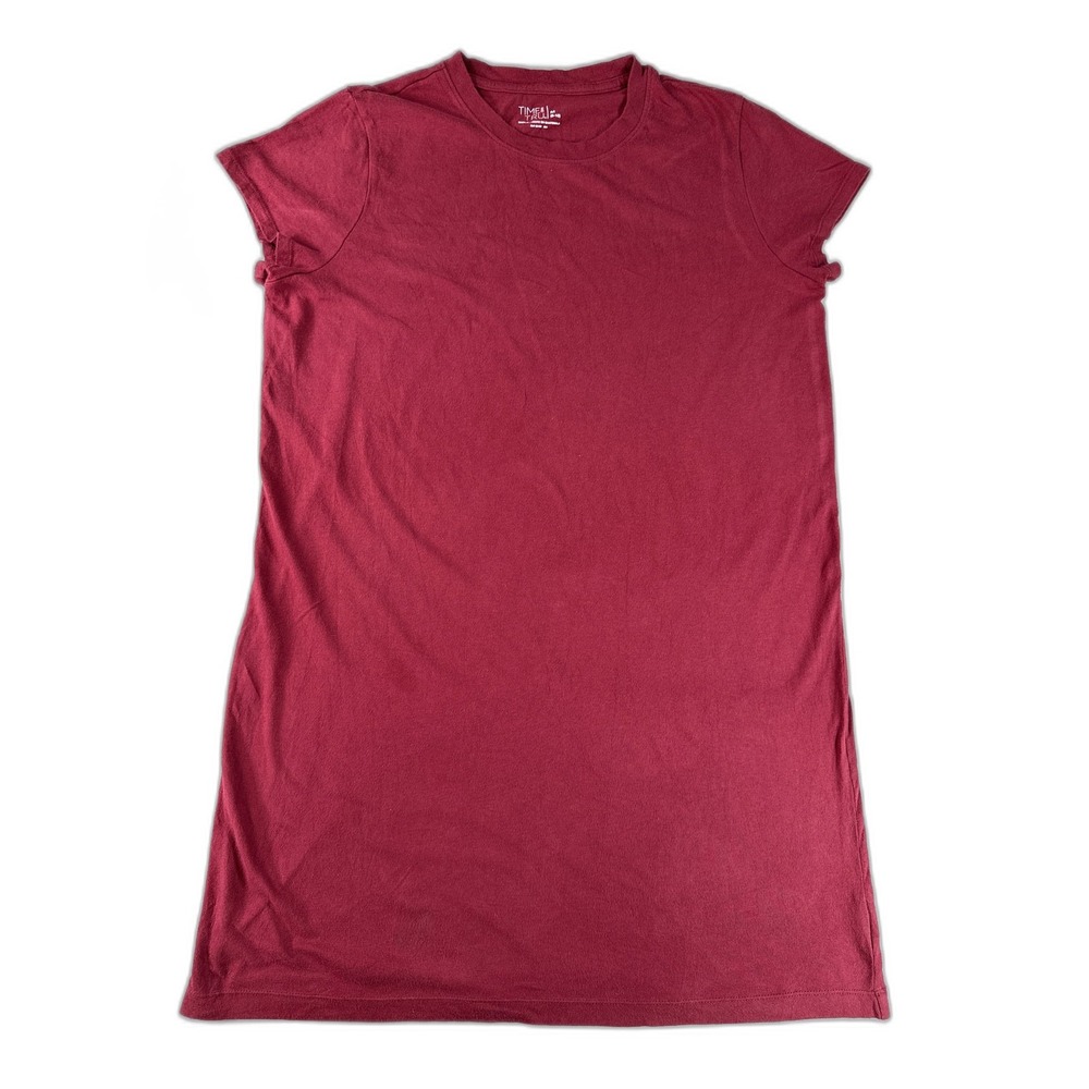 TIME AND TRU 3S4 Tee M (8 10) Red Cotton Regular Fit Crewneck Short Sleeve Soft